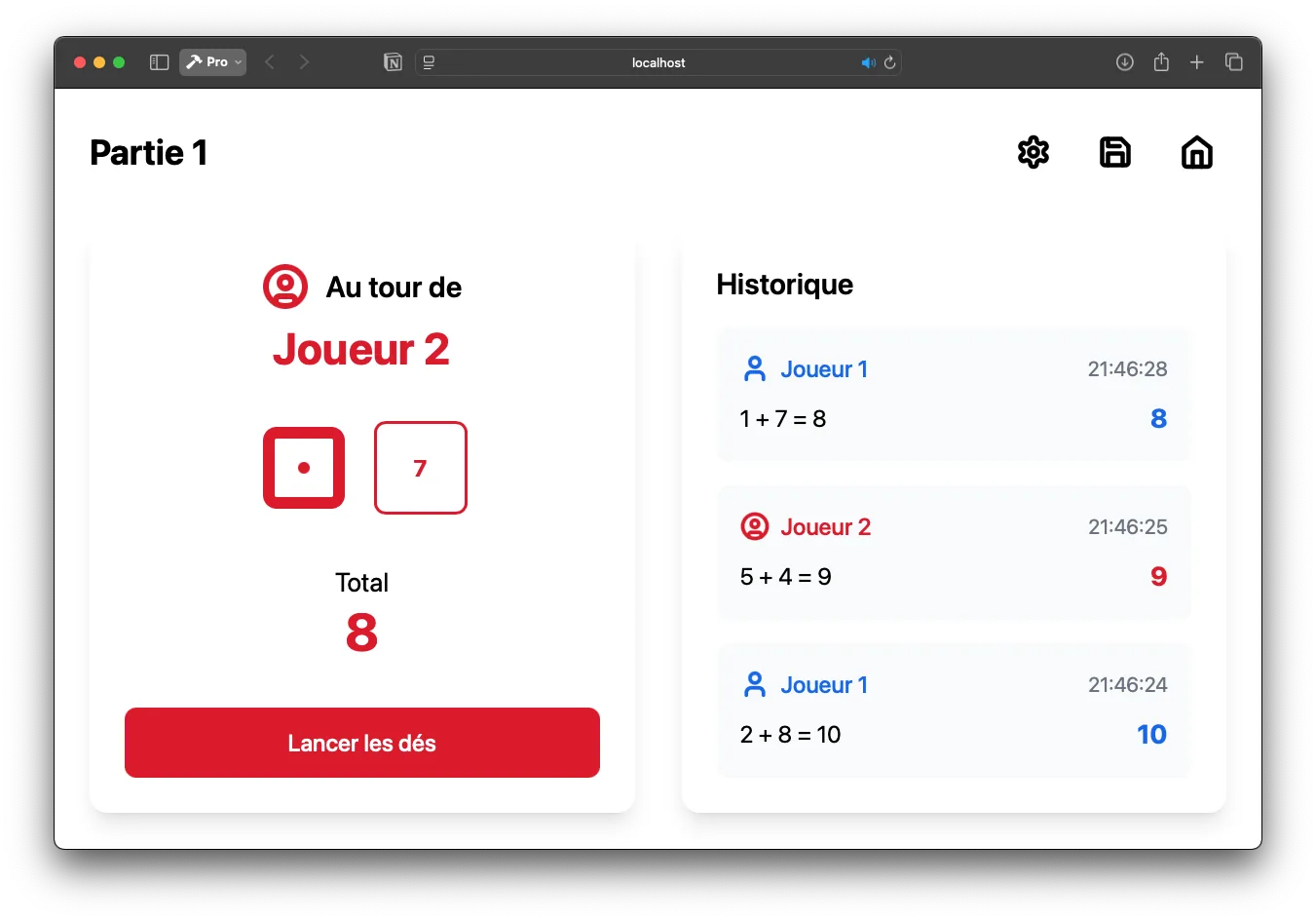 Aperçu du projet Dice Roller