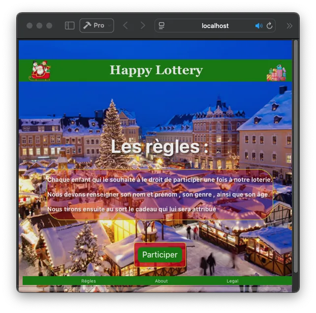 Aperçu du projet Happy Lottery