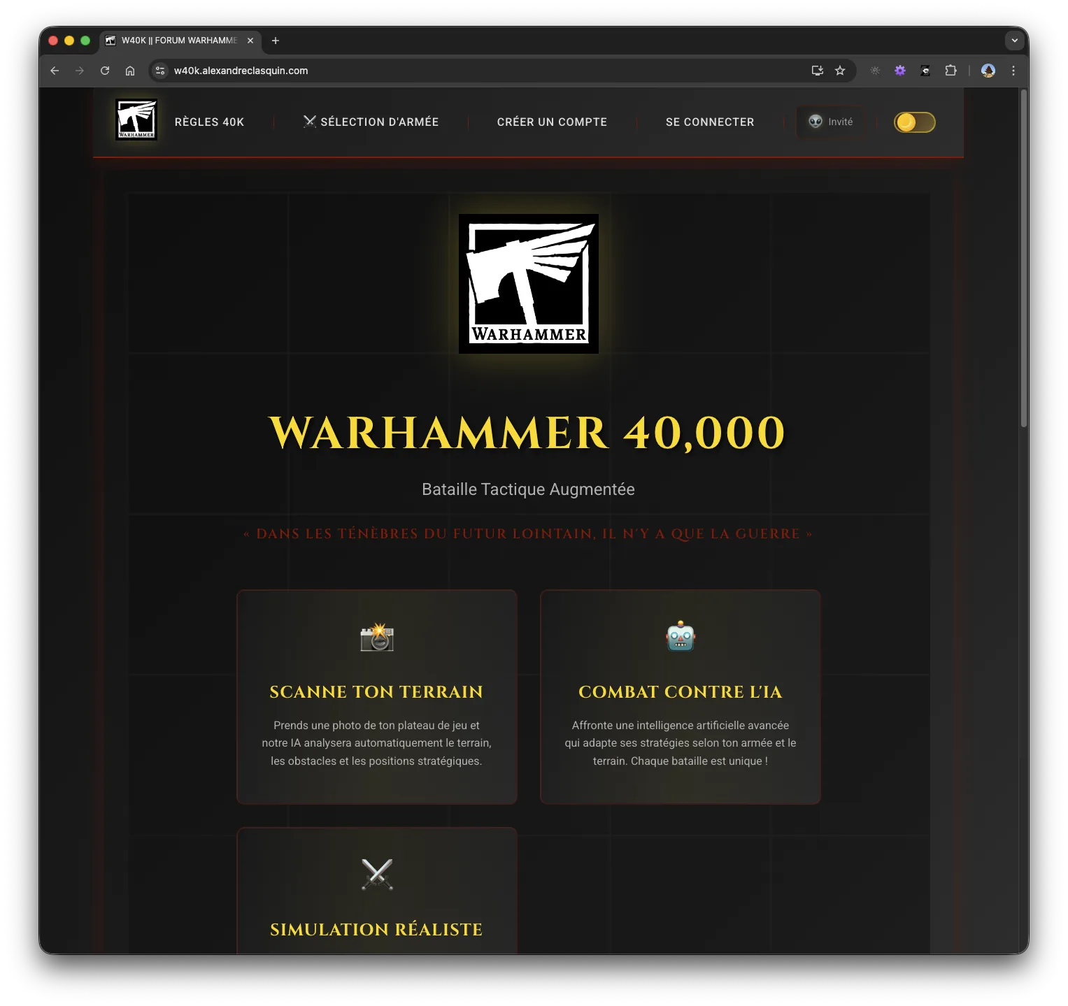 Aperçu du projet W40K Universe